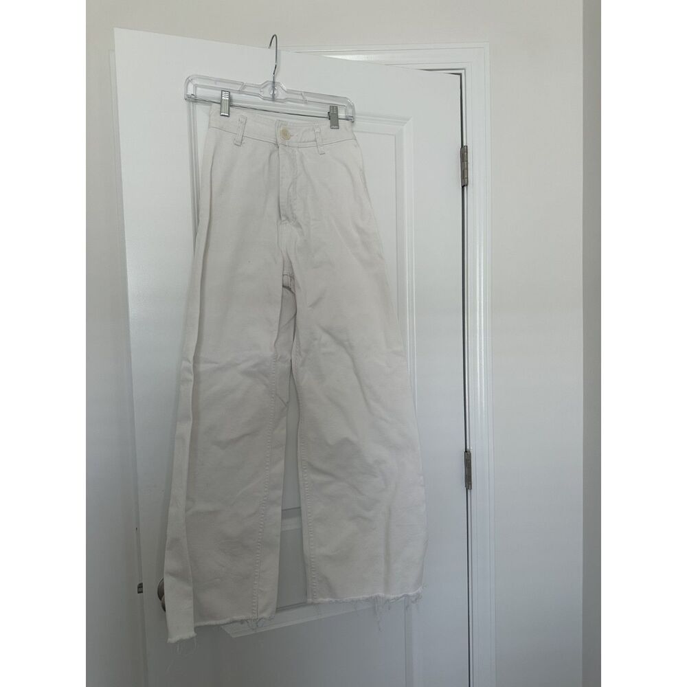 New White Zara Marine Straight Leg Pants
